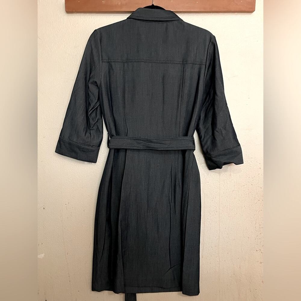 NWT Sharagano Stretch Navy Denim Style Midi Dress Size 8 - Picture 7 of 16